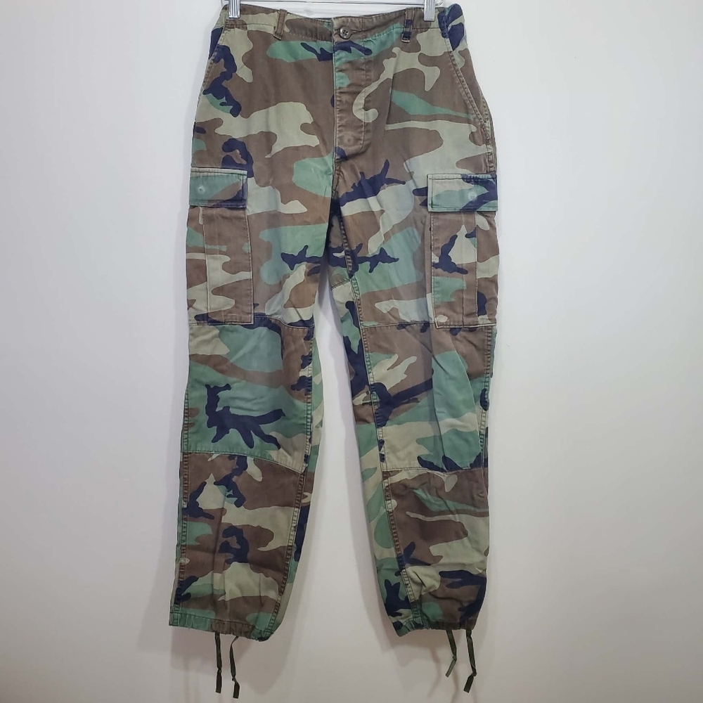 Vintage US Military Woodland Camouflage Army NATO Cargo Pants Tactical